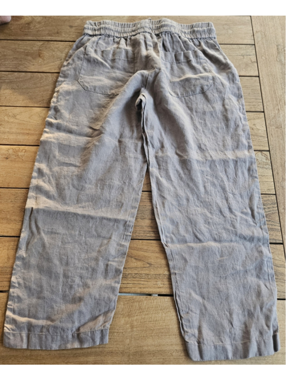 Haven Well Within Crop Linen Pants Seam Detail Light Brown Size M